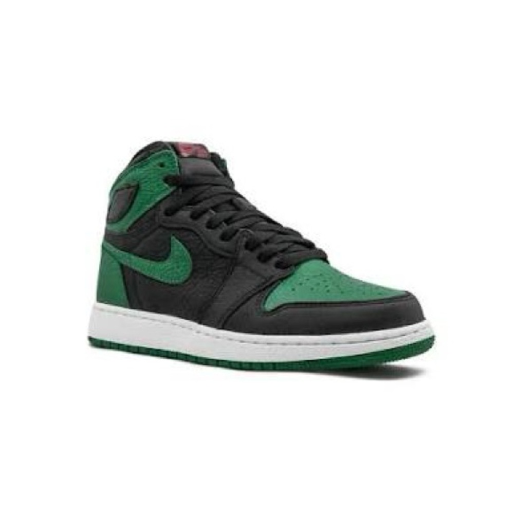 Nike Jordan 1 Black and Green High-Top Sneakers